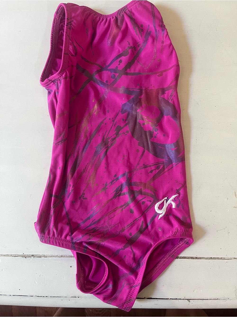 K-Swiss Magenta Pink One-Piece Bodysuit with Abstract Print